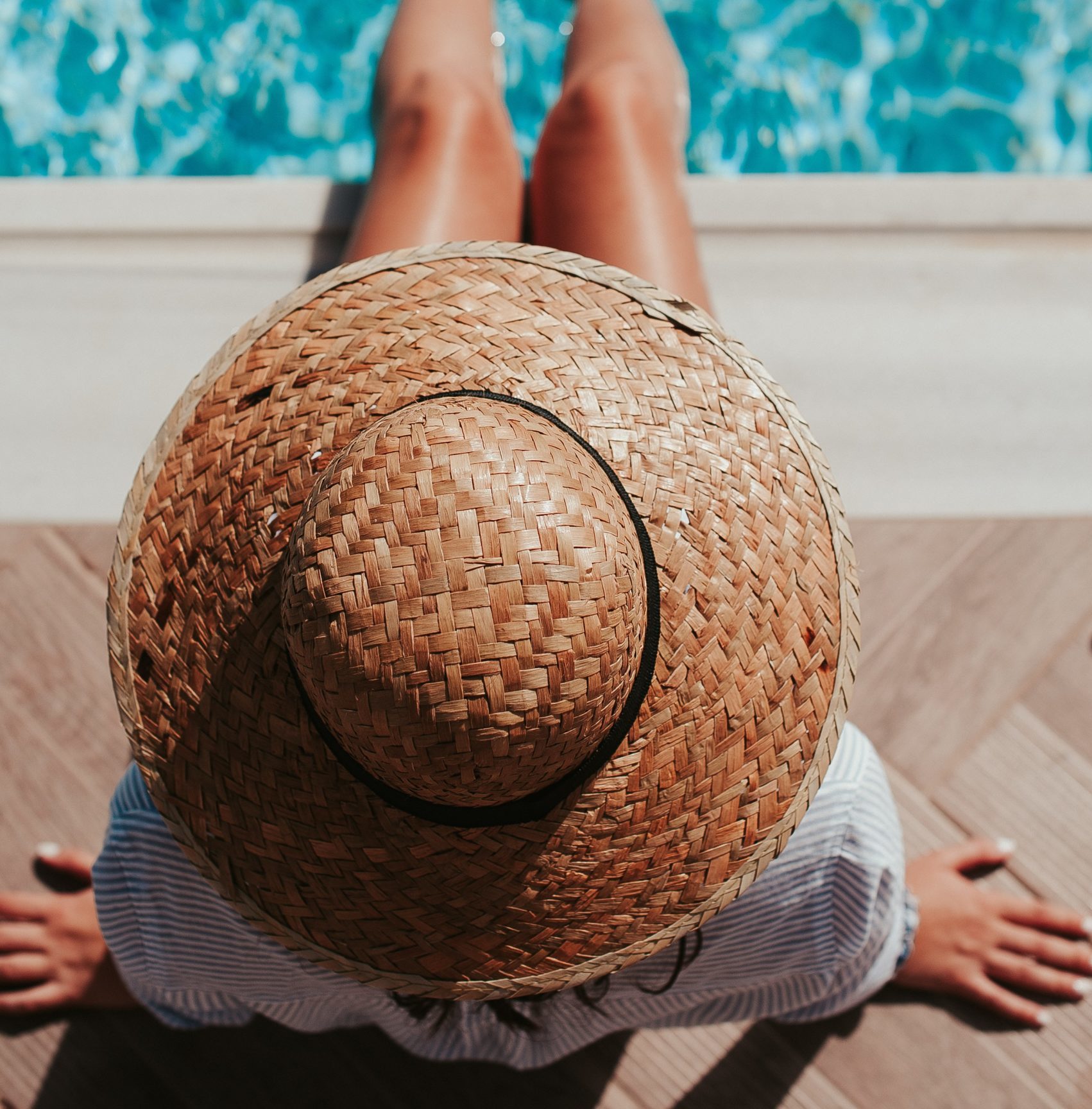 Sitting by the pool