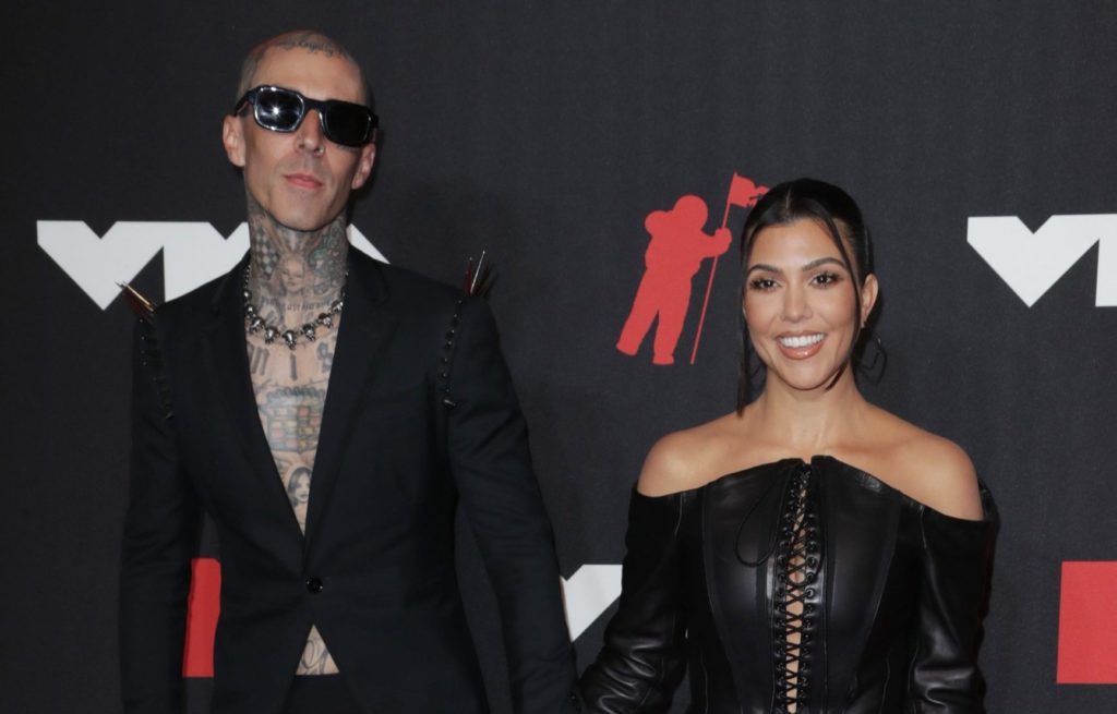Travis Barker and Kourtney Kardashian at the 2021 MTV Video Music Awards