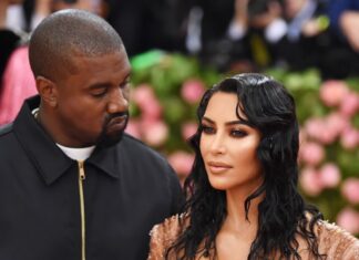 Kanye West and Kim Kardashian at the Costume Institute Benefit in 2019