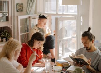 Roommates spending time together