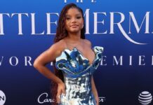 Halle Bailey at "The Little Mermaid" world premiere in May 2023