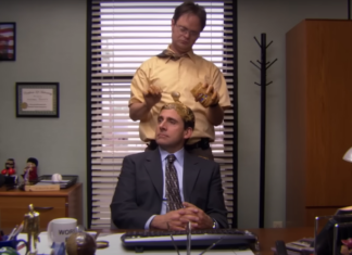 Steve Carell and Rainn Wilson in "The Office"