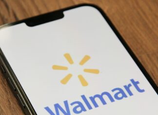 Walmart logo on smartphone