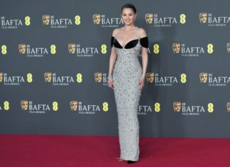Selena Gomez attending the 2025 EE BAFTA Film Awards in February 2025